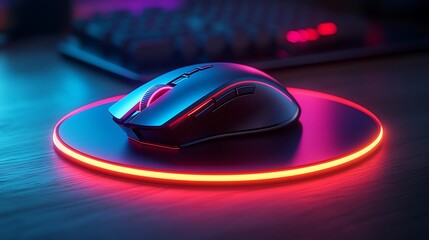 Gaming mouse on floating pad stage