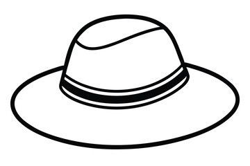 sun hat silhouette vector illustration