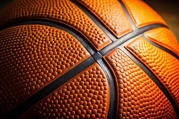 Fototapeta premium Close-up Macro Shot of a Basketball's Textured Surface