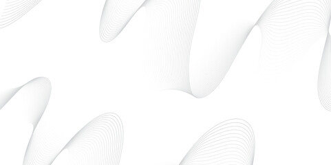 Abstract white and gray line dynamic creative smooth beautiful space digital composite sound and wave bland line. technical flowing web science tech geometric concept lines design. 