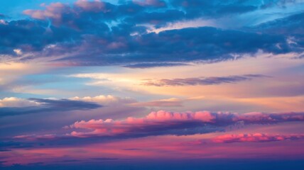 Obraz premium Dramatic clouds at sunset scenic view