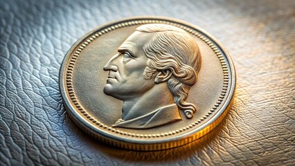 25 Cent Paper Bill Closeup, American Currency