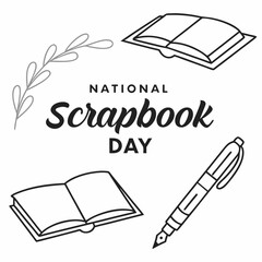 NATIONAL SCRAPBOOK DAY vector illustration