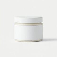 Vegan Skin Cream Jar Blank Label Natural Body Lotion White