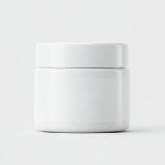 Vegan Body Cream Jar Blank Label Isolated on White