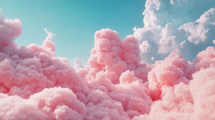 Pink Cotton Candy Clouds: A Dreamy, Pastel Sky Scene