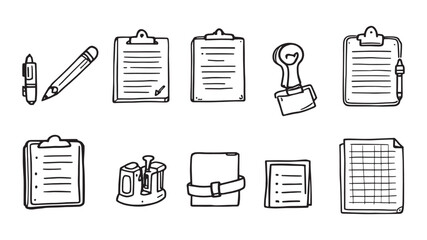 Office Supplies line art design with simple elegant strokes