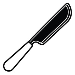 butter knife silhouette vector illustration