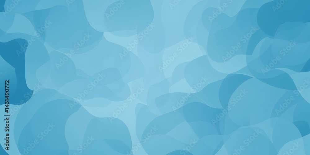 Poster Abstract light blue background with smooth shapes and gradient color variations design