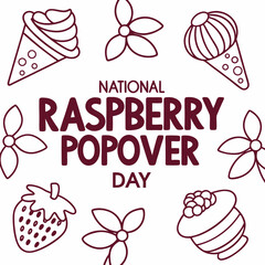 NATIONAL RASPBERRY POPOVER DAY vector illustration