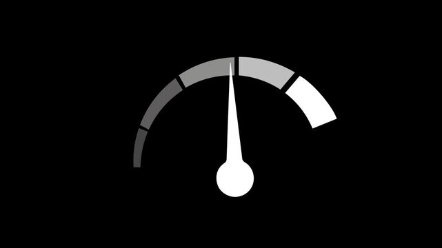 Speedometer 4k motion graphic animation on transparent background. simple animated speedometer. Motion graphic. 4k video.