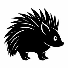 Minimalist Porcupine Silhouette