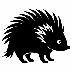 Minimalist Porcupine Silhouette