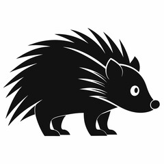 Minimalist Porcupine Silhouette