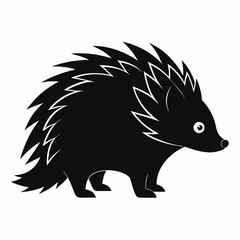 Minimalist Porcupine Silhouette