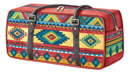 vintage water brush colors suitcase isolated on white