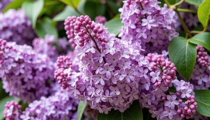 Obraz premium Lilac flowers blooming in vibrant shades of purple 