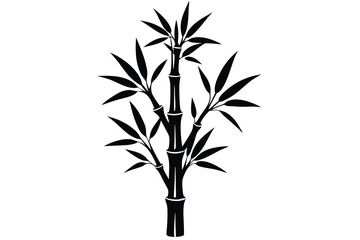 bamboo plant silhouette vector illustration