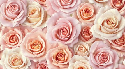 Romantic watercolor roses create a soft and dreamy background, perfect for weddings, invitations, or adding a touch of elegance and beauty to any project.