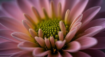 A close-up view of a pink flower showing its intricate details