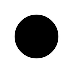 A simple graphic featuring a solid black oval shape centered on a white background with clean edges and design