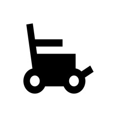 Illustration of a black baggage trolley with a handle and wheels for transporting luggage easily around