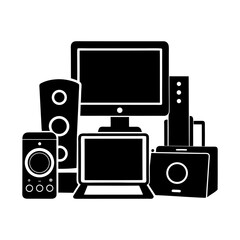 Consumer Electronics silhouette vector