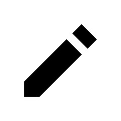 A simple black pencil icon with a rectangular eraser on top and a pointed tip for writing or drawing