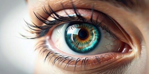 Fototapeta premium Cool Eye Logo Design Element: Tilt-Shift Miniature Effect, Isolated White Background