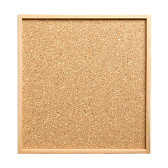 Fototapeta premium Empty cork board with wooden frame, perfect for presentations.