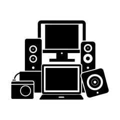 Consumer Electronics silhouette vector