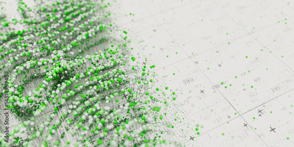 Aufkleber abstract data clusters visualization. ai technology neural patterns. digital information presentatio