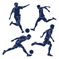 football players silhouettes