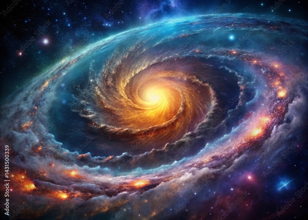 Wall mural cosmic spiral galaxy: mesmerizing loop animation stock footage