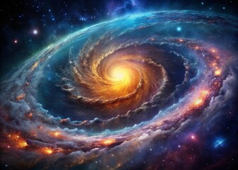 Obraz premium Cosmic Spiral Galaxy: Mesmerizing Loop Animation Stock Footage