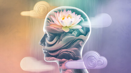 A conceptual composite illustration showing a transparent human