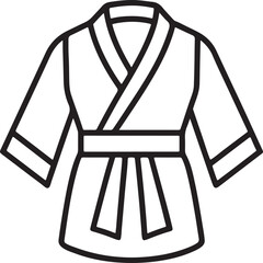 judo uniform line art, black outline, vector and illustration, coloring book page line art drawing