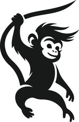 Vector monkey silhouette