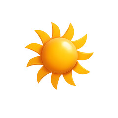 Cartoon Sun Icon 3D Render Bright Yellow Summer Design Element