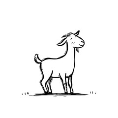 Charming hand-drawn vector illustration of goat, ideal for farm-themed projects, children's books, and educational materials. Adds whimsical touch to any artwork while enhancing creativity.