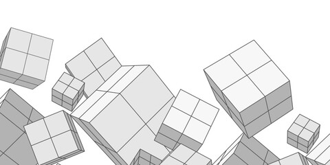 Geometric cubes and squares. Abstract background from geometric shapes. Vector illustration.