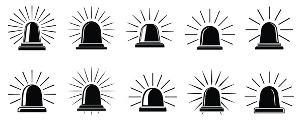 silhouette of a siren with radiating lines Art & Illustration