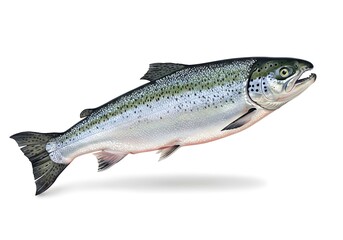 Naklejka premium Fresh salmon fish whole specimen studio shot