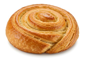 Golden spiral pastry roll bakery product photo