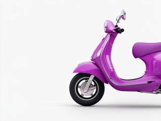 Purple Scooter on White Background Studio Shot