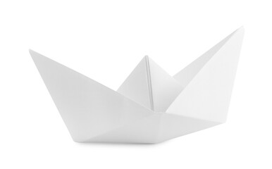 One beautiful paper boat isolated on white