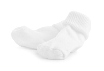 Pair of baby socks isolated on white