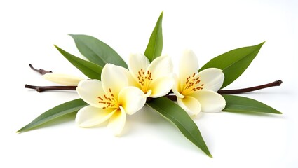 Vanilla flower sticks and leaves 