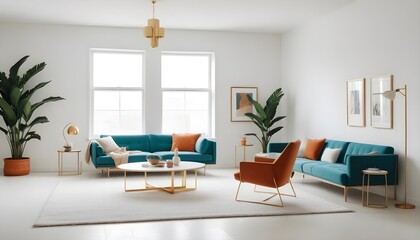 Fototapeta premium Photo interior modern design room 3d illustration