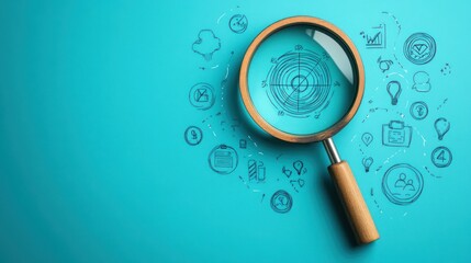 Magnifying Glass Analyzing Business Strategy